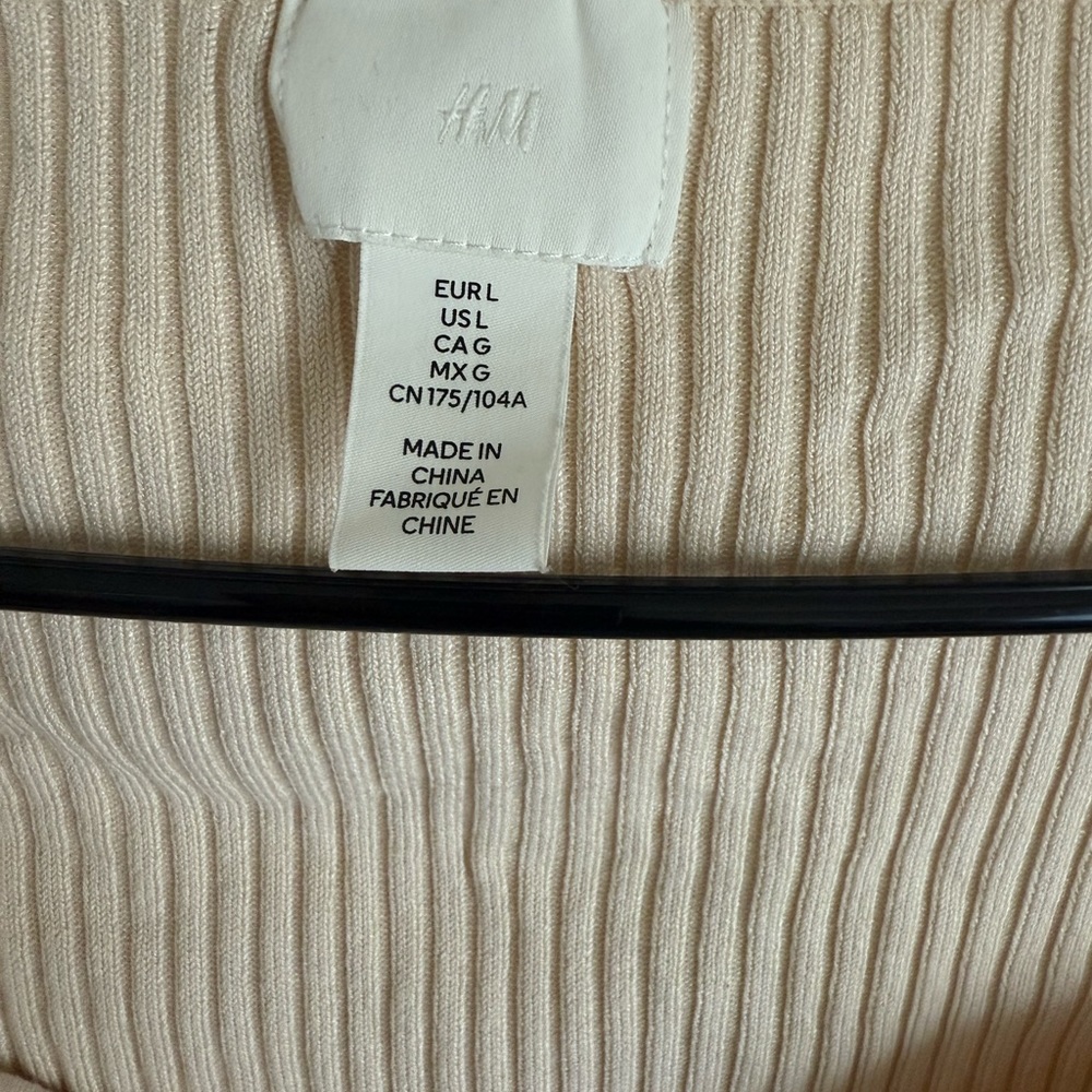 H&M Cream Ribbed Knit Top - Picture 3 of 4